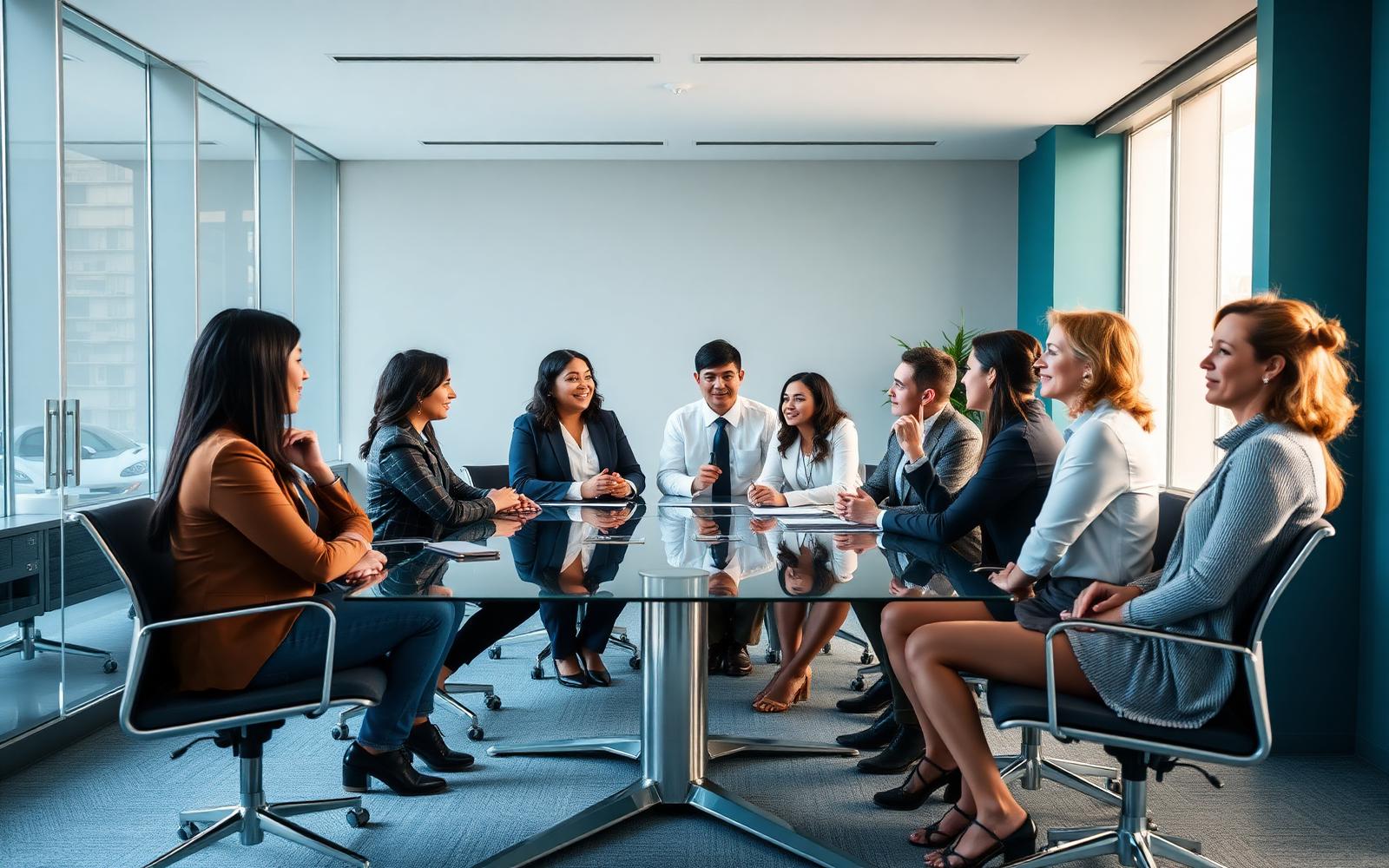 Professional team meeting in a respectful workplace setting